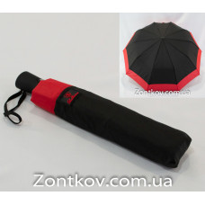 Складана парасолька Bellissimo однотонна напівавтомат із облямівкою на куполі на 10 спиць